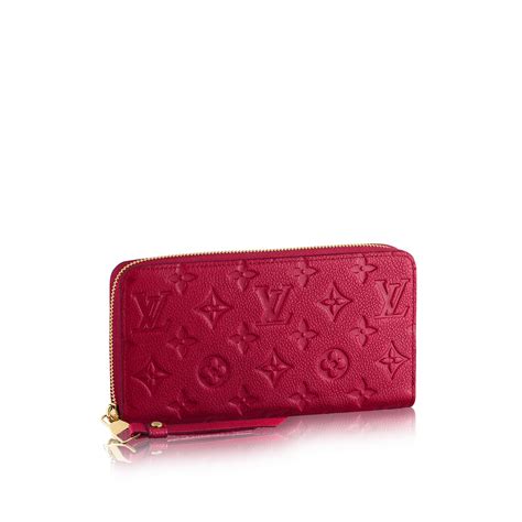 louis vuitton red zipper wallet